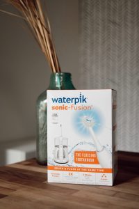 Waterpik Sonic-Fusion flossing toothbrush.